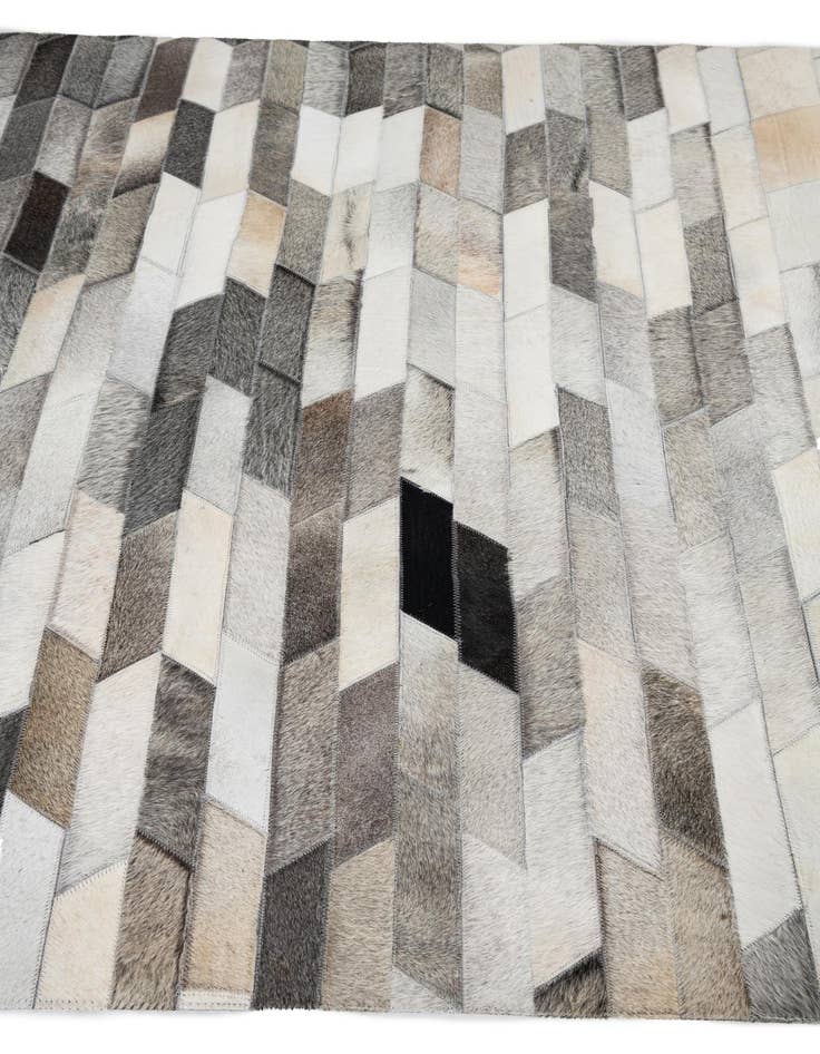 Detail image of  5' 1 x 7' 5 Cowhide Leather Rug