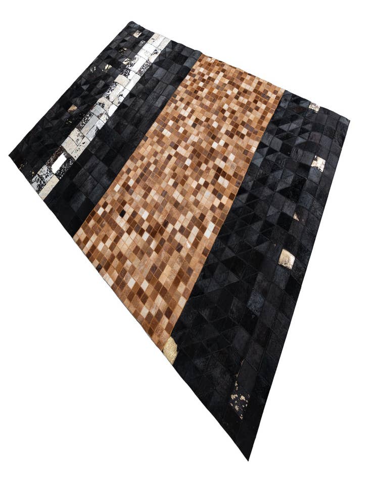 Detail image of  5' 1 x 8' Cowhide Leather Rug