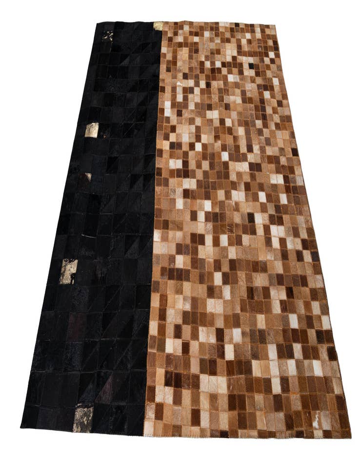 Detail image of  5' 1 x 8' Cowhide Leather Rug