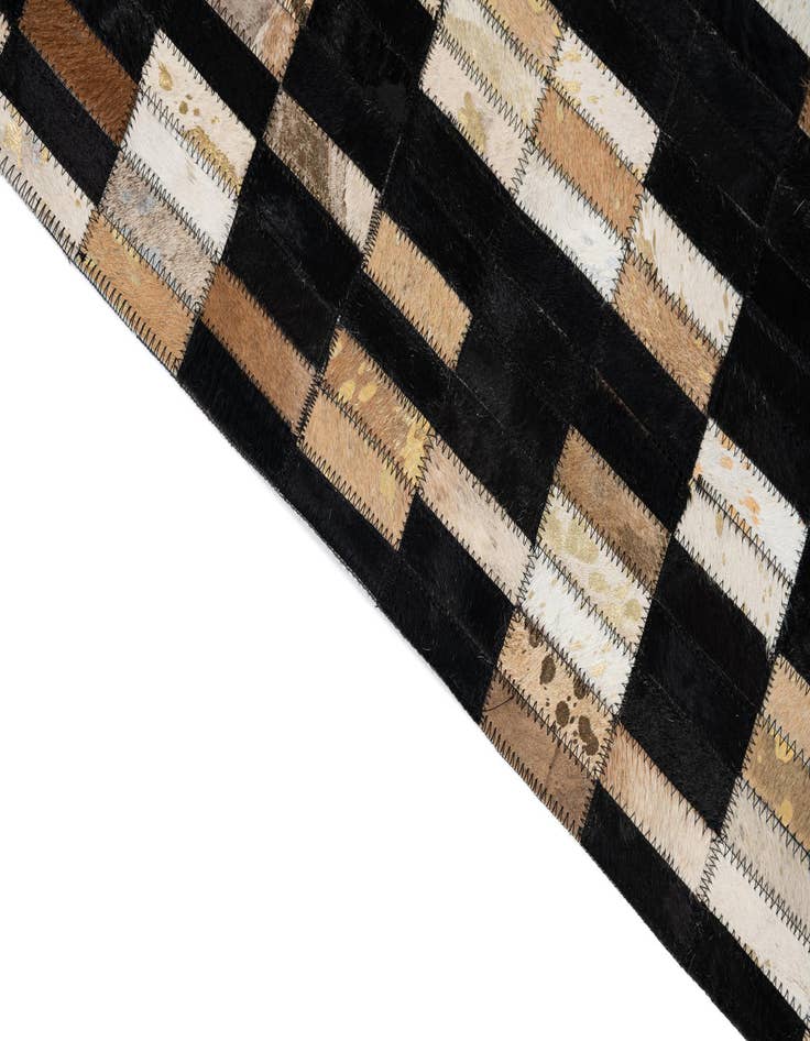 Detail image of  5' 1 x 7' 10 Cowhide Leather Rug