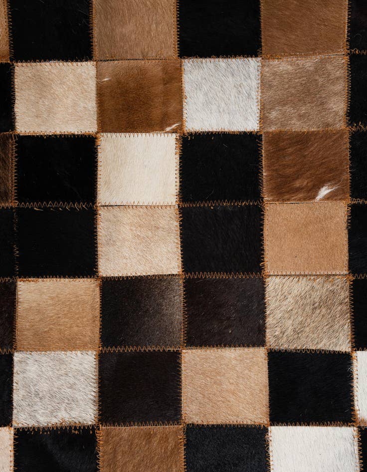 Detail image of  5' x 7' 10 Cowhide Leather Rug