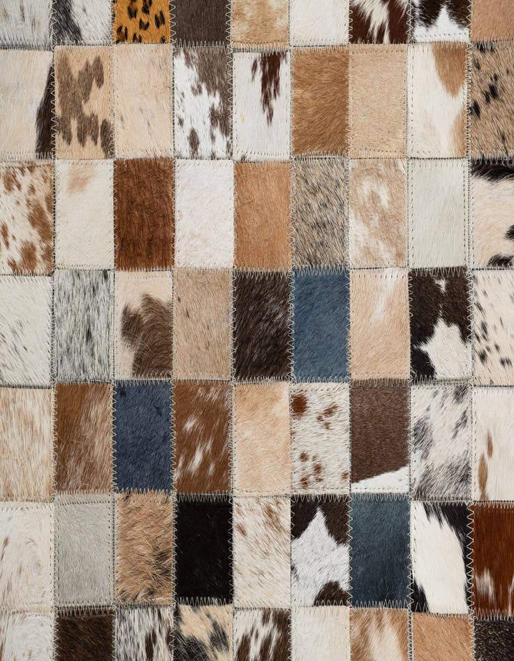 Detail image of  5' 1 x 8' Cowhide Leather Rug