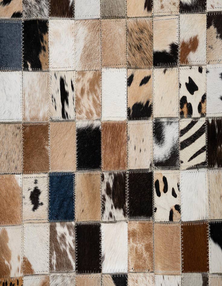 Detail image of  5' 1 x 8' Cowhide Leather Rug