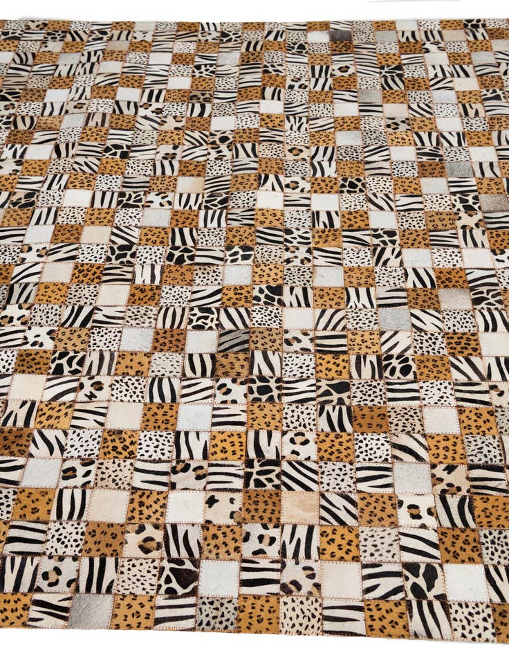 Detail image of  5' 1 x 8' Cowhide Leather Rug