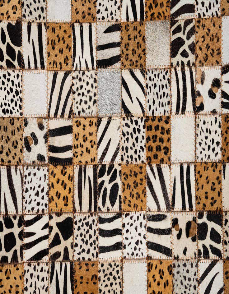 Detail image of  5' 1 x 8' Cowhide Leather Rug