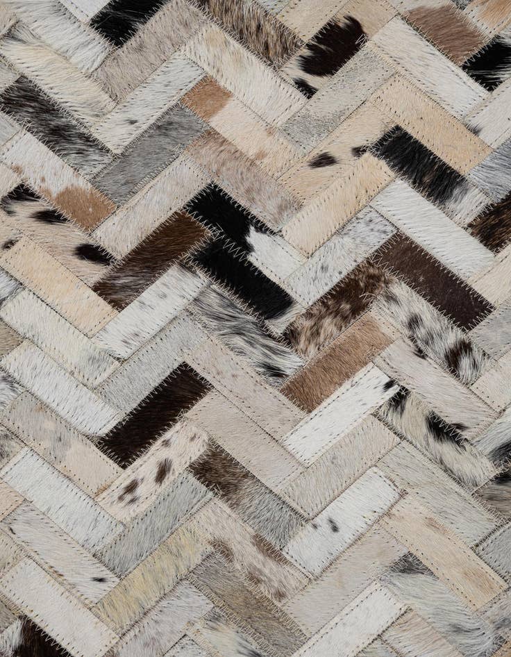 Detail image of  8' 1 x 9' 10 Cowhide Leather Rug