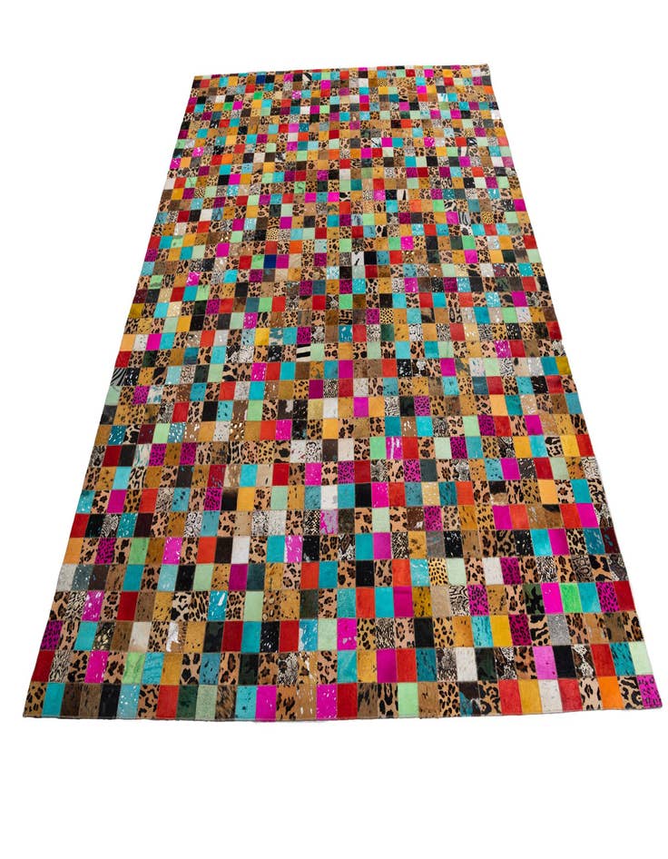 Detail image of  8' 1 x 9' 10 Cowhide Leather Rug