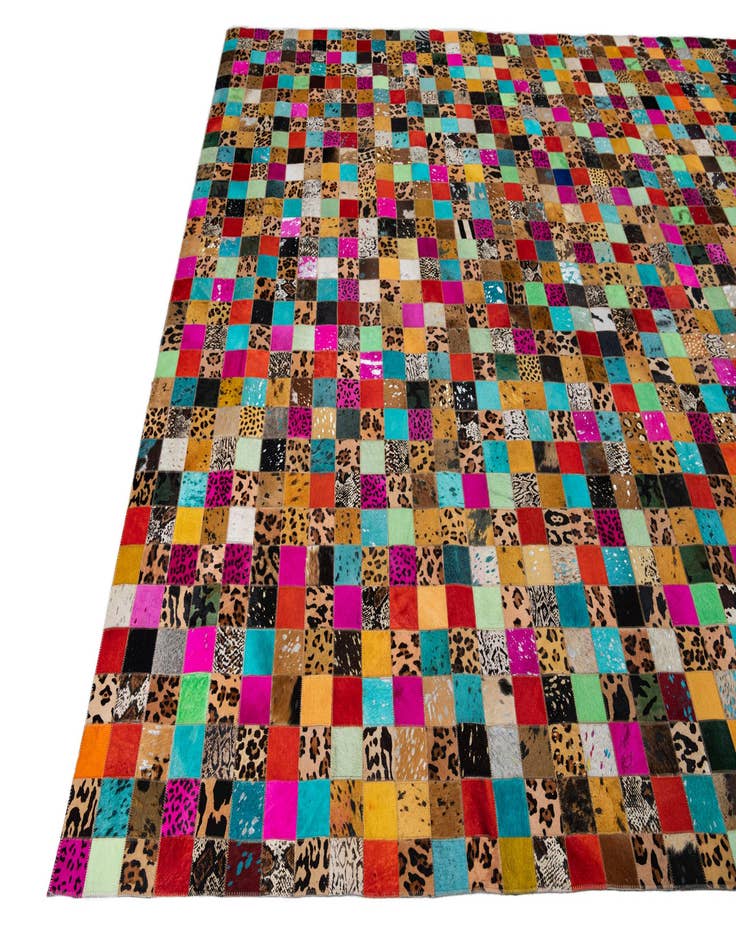 Detail image of  8' 1 x 9' 10 Cowhide Leather Rug