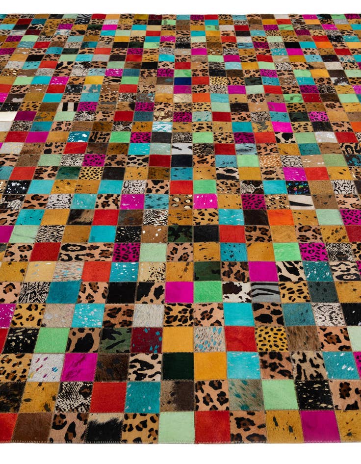 Detail image of  8' 1 x 9' 10 Cowhide Leather Rug