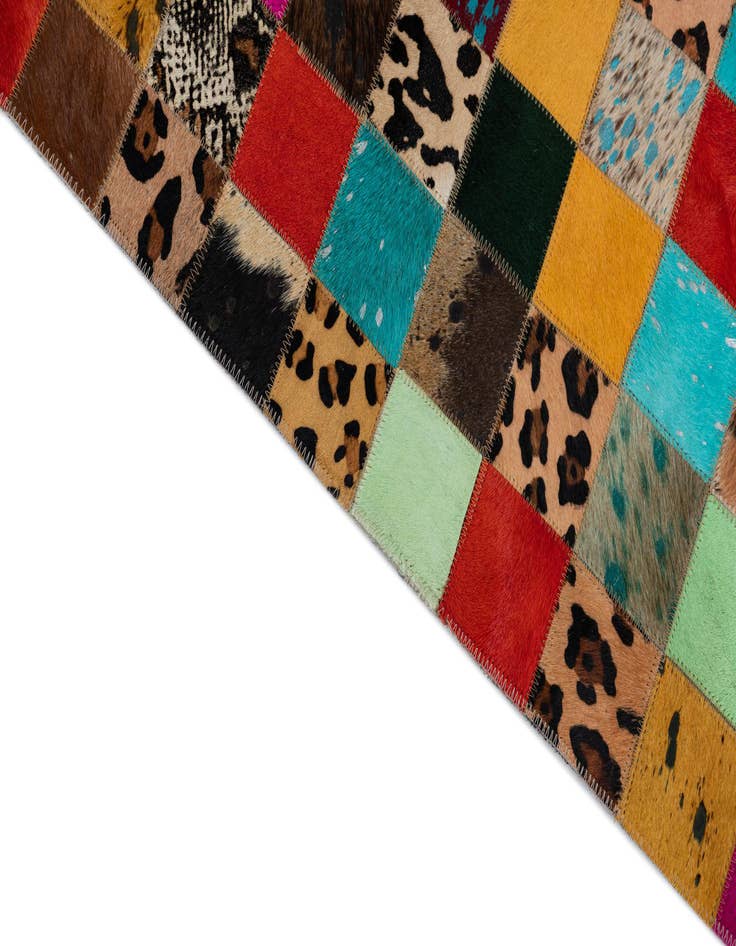 Detail image of  8' 1 x 9' 10 Cowhide Leather Rug