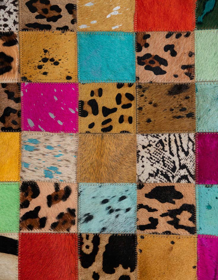 Detail image of  8' 1 x 9' 10 Cowhide Leather Rug