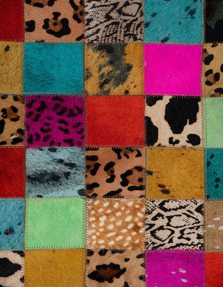 Detail image of  8' 1 x 9' 10 Cowhide Leather Rug