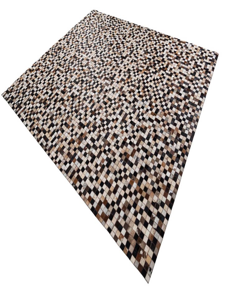 Detail image of  8' 1 x 9' 9 Cowhide Leather Rug
