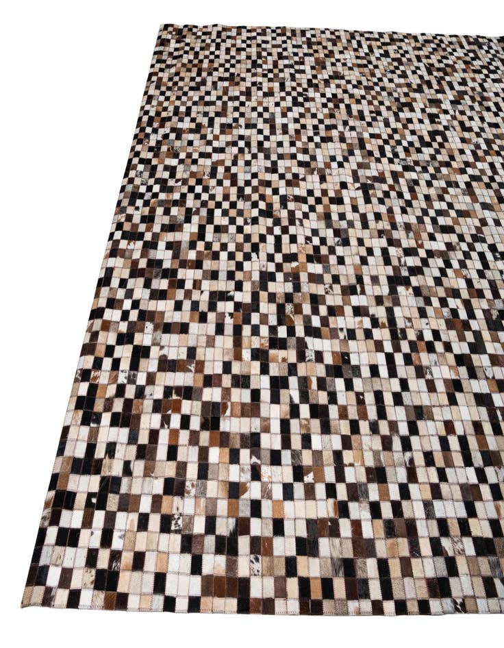 Detail image of  8' 1 x 9' 9 Cowhide Leather Rug