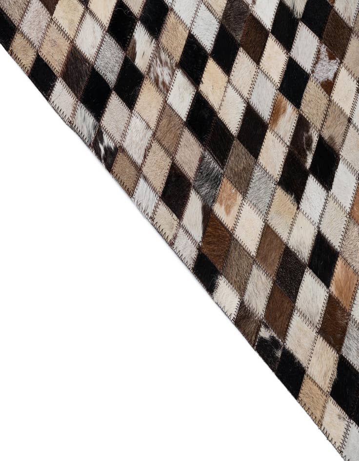 Detail image of  8' 1 x 9' 9 Cowhide Leather Rug