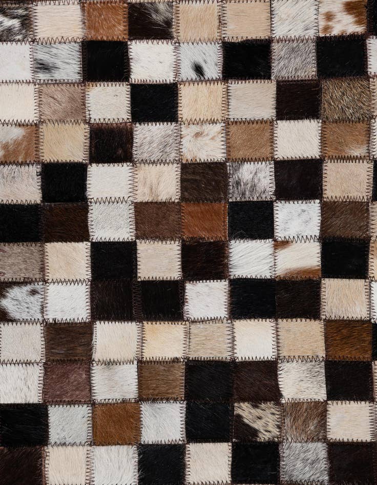 Detail image of  8' 1 x 9' 9 Cowhide Leather Rug