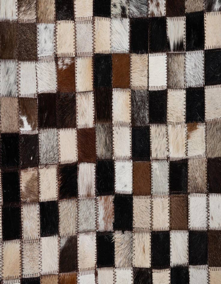 Detail image of  8' 1 x 9' 9 Cowhide Leather Rug