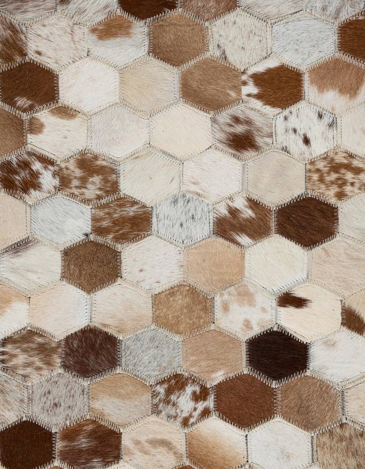 Detail image of  7' 10 x 9' 9 Cowhide Leather Rug
