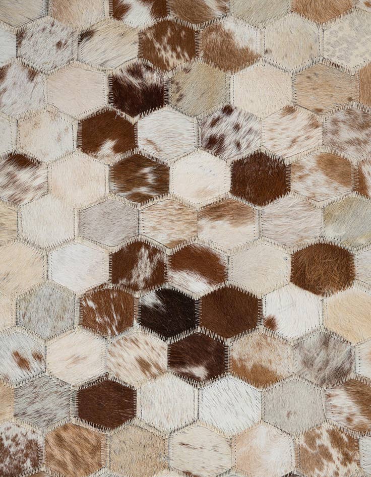 Detail image of  7' 10 x 9' 9 Cowhide Leather Rug
