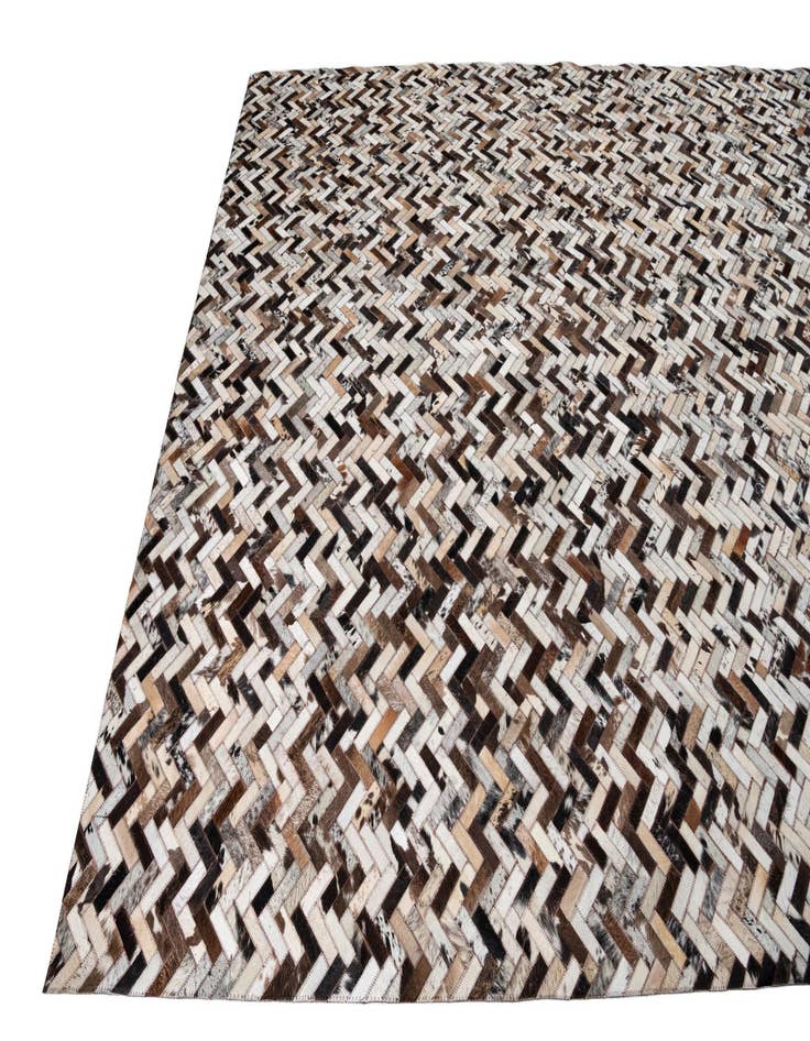 Detail image of  8' 1 x 9' 9 Cowhide Leather Rug