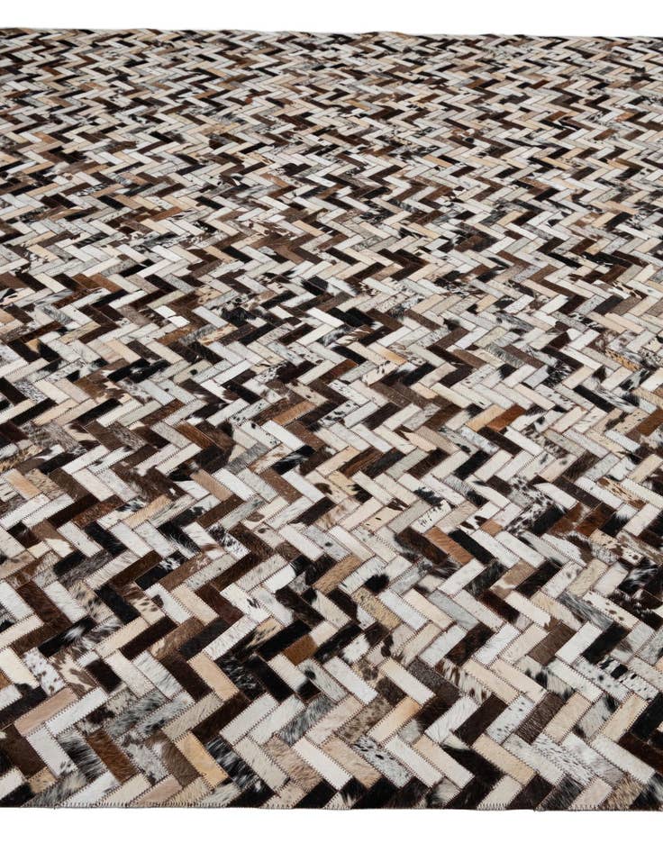 Detail image of  8' 1 x 9' 9 Cowhide Leather Rug
