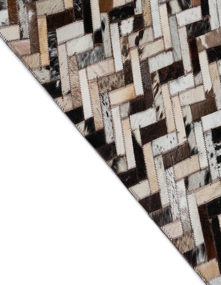 Detail image of  8' 1 x 9' 9 Cowhide Leather Rug