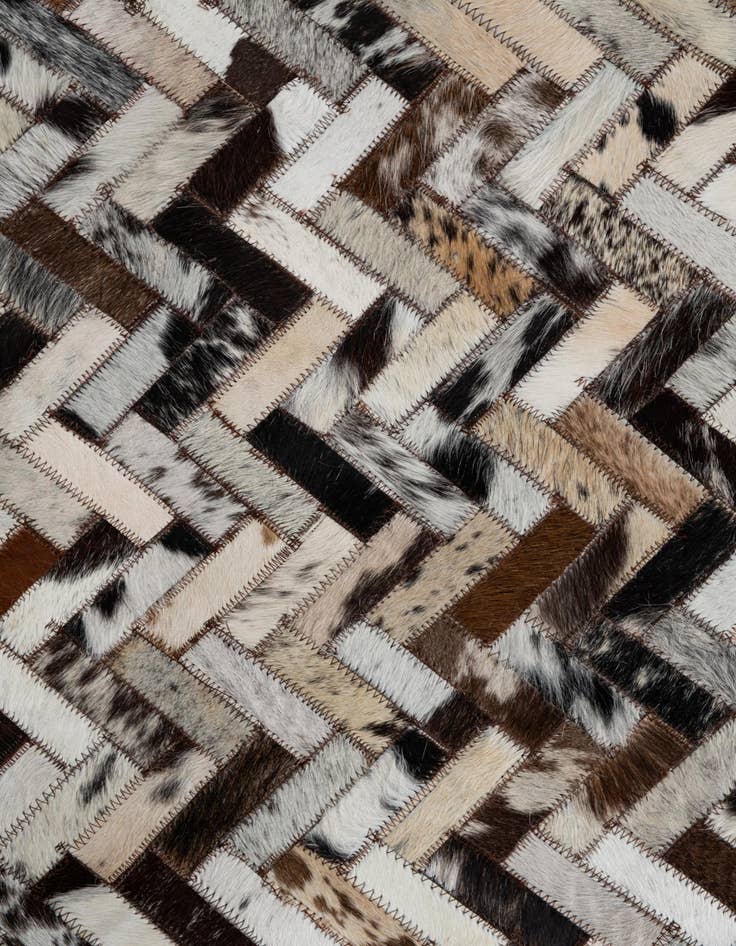 Detail image of  8' 1 x 9' 9 Cowhide Leather Rug