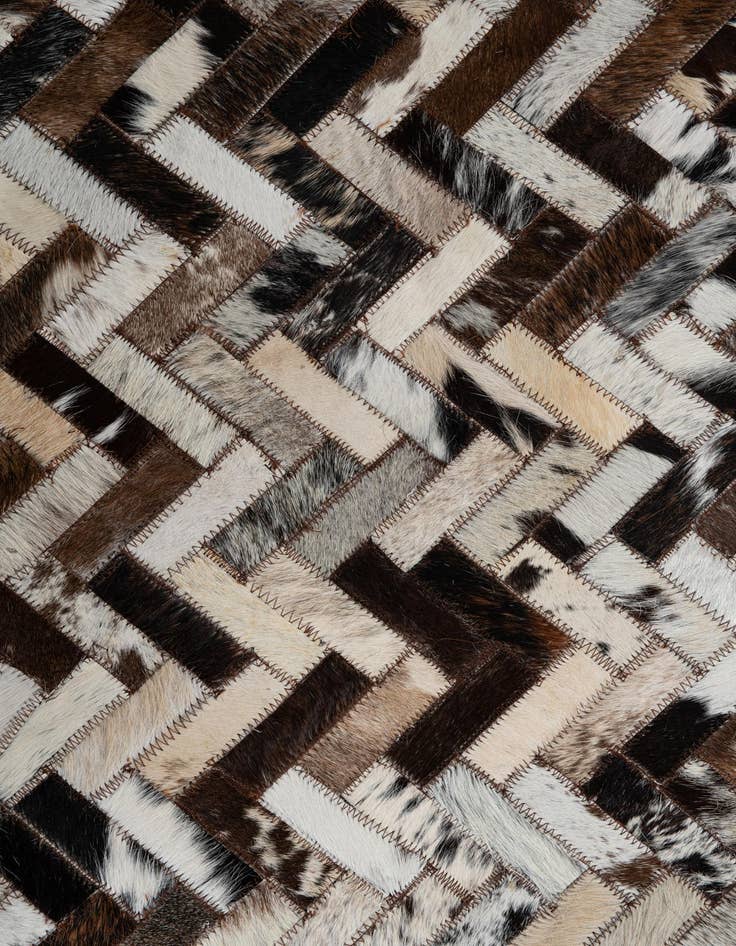 Detail image of  8' 1 x 9' 9 Cowhide Leather Rug