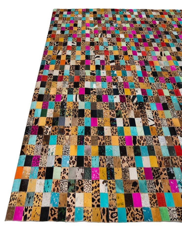 Detail image of  8' 1 x 10' Cowhide Leather Rug