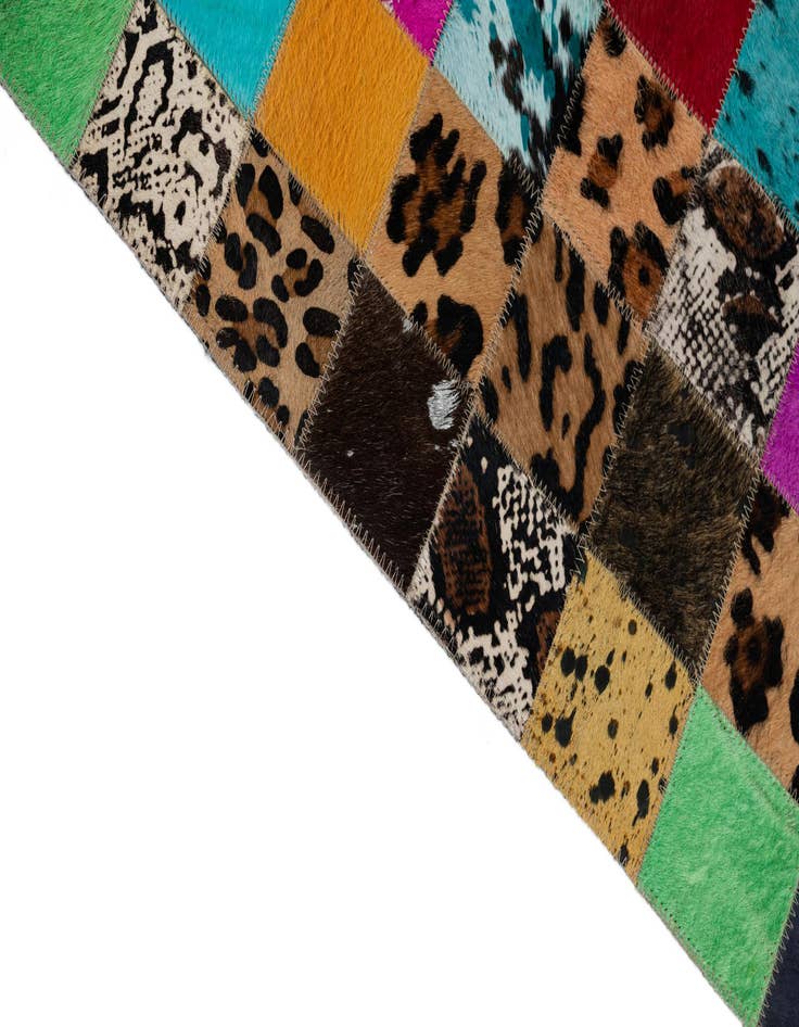 Detail image of  8' 1 x 10' Cowhide Leather Rug