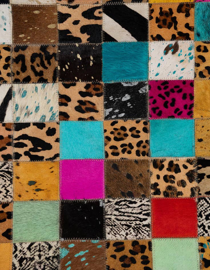 Detail image of  8' 1 x 10' Cowhide Leather Rug