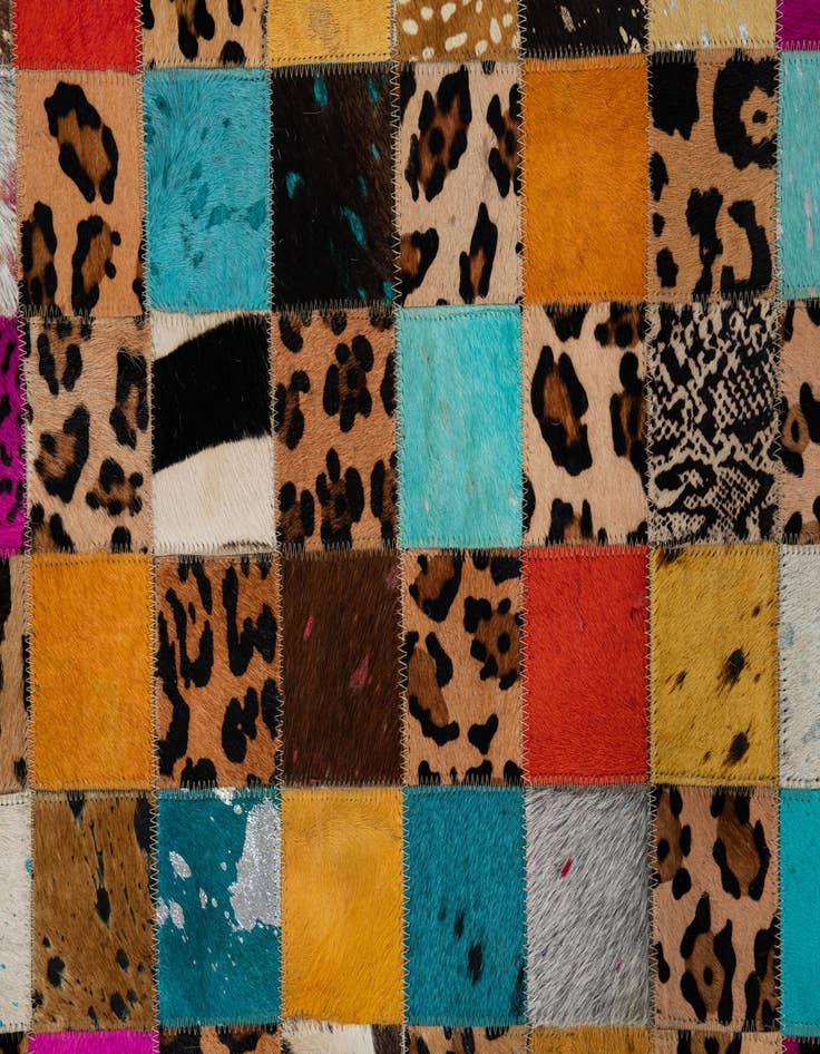 Detail image of  8' 1 x 10' Cowhide Leather Rug