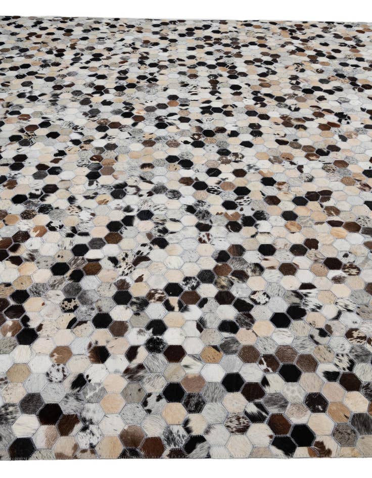 Detail image of  8' 1 x 9' 10 Cowhide Leather Rug