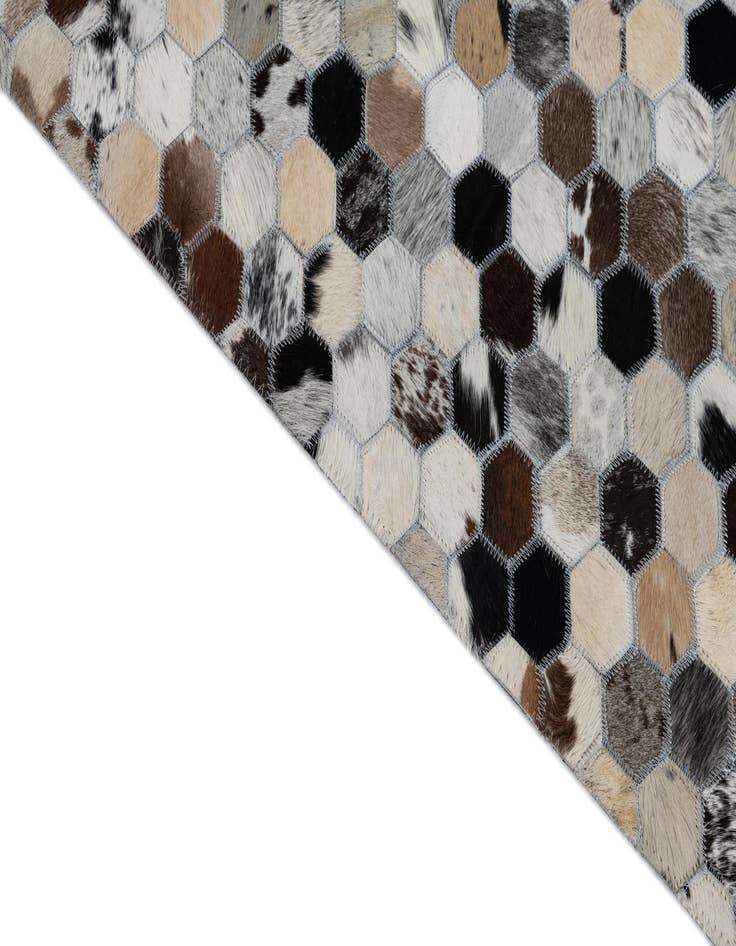 Detail image of  8' 1 x 9' 10 Cowhide Leather Rug