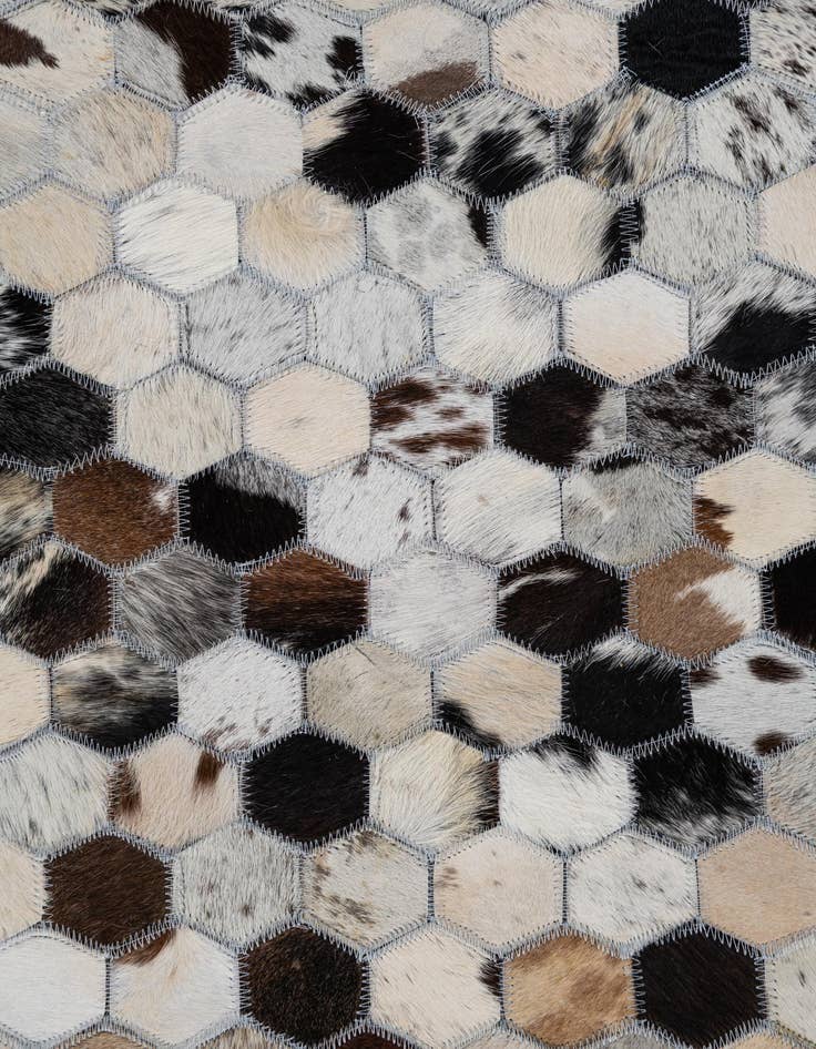 Detail image of  8' 1 x 9' 10 Cowhide Leather Rug
