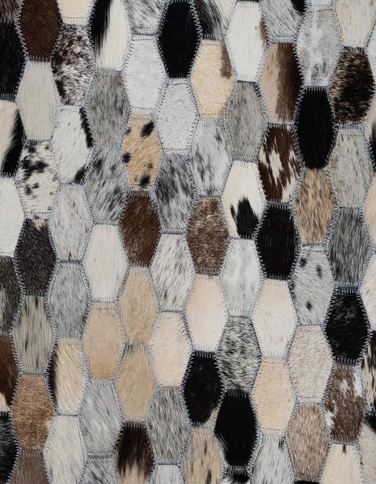 Detail image of  8' 1 x 9' 10 Cowhide Leather Rug