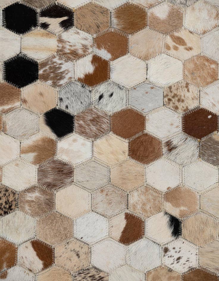 Detail image of  8' 1 x 10' Cowhide Leather Rug