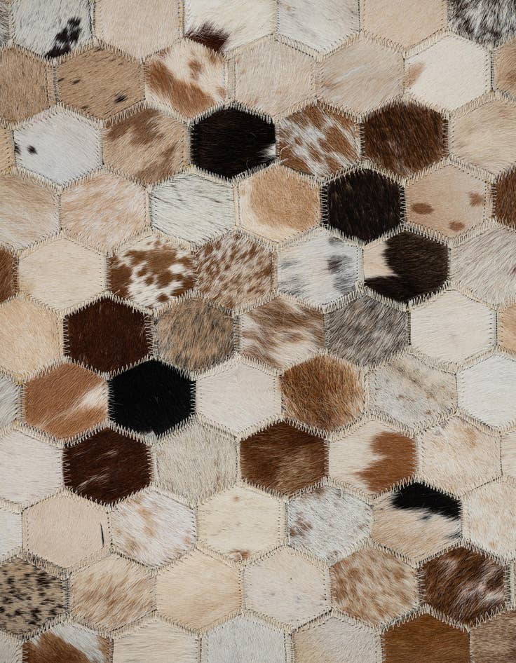 Detail image of  8' 1 x 10' Cowhide Leather Rug