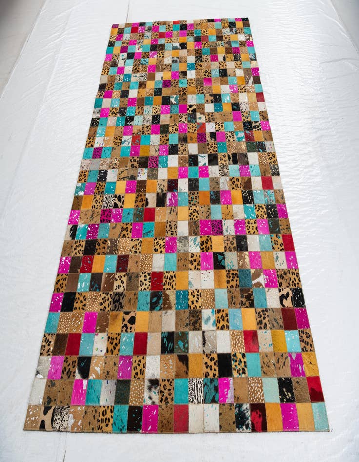 Detail image of  5' 1 x 8' 1 Cowhide Leather Rug