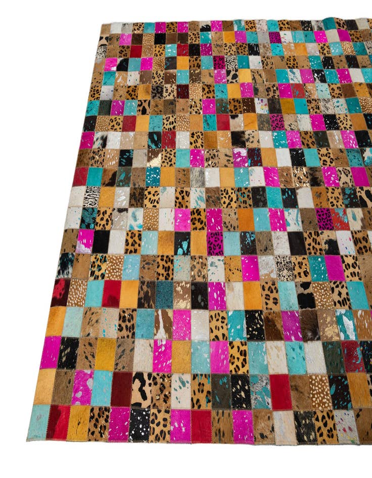 Detail image of  5' 1 x 8' 1 Cowhide Leather Rug