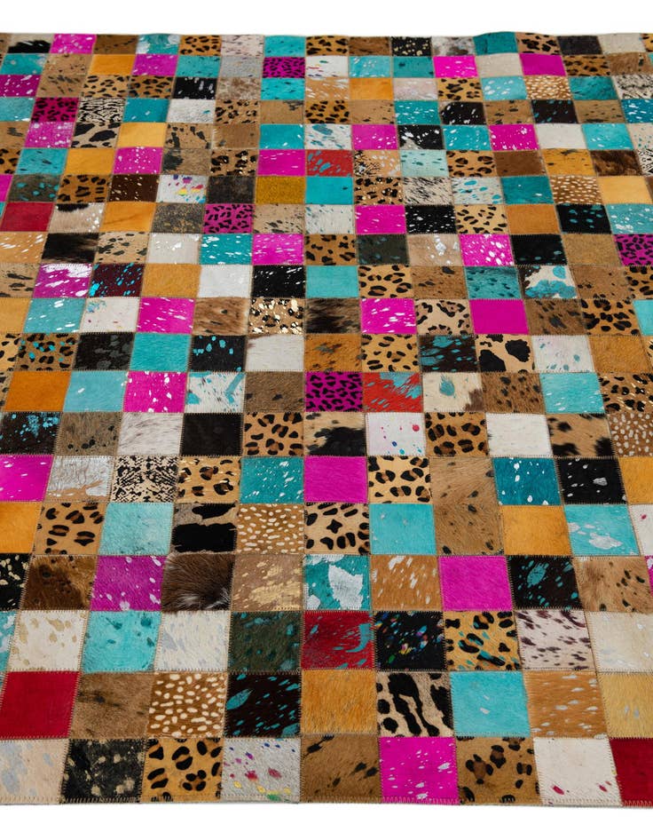 Detail image of  5' 1 x 8' 1 Cowhide Leather Rug