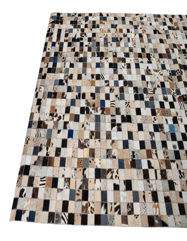 Detail image of  5' 1 x 8' Cowhide Leather Rug