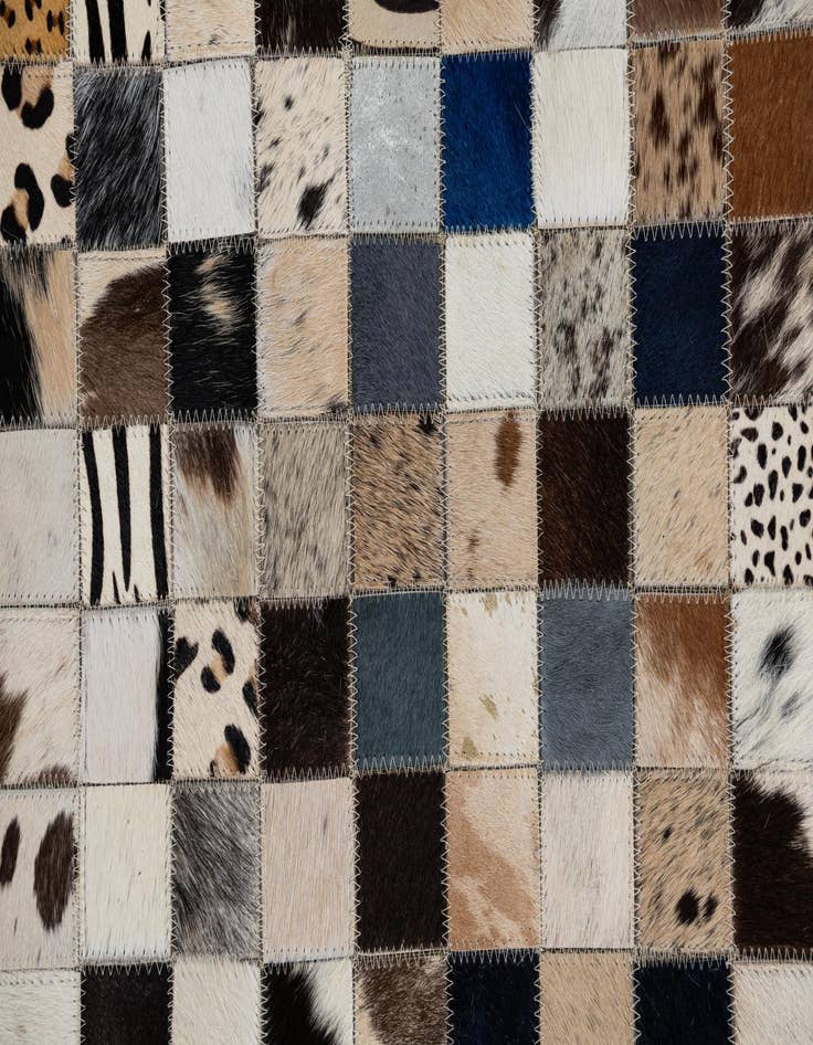 Detail image of  5' 1 x 8' Cowhide Leather Rug