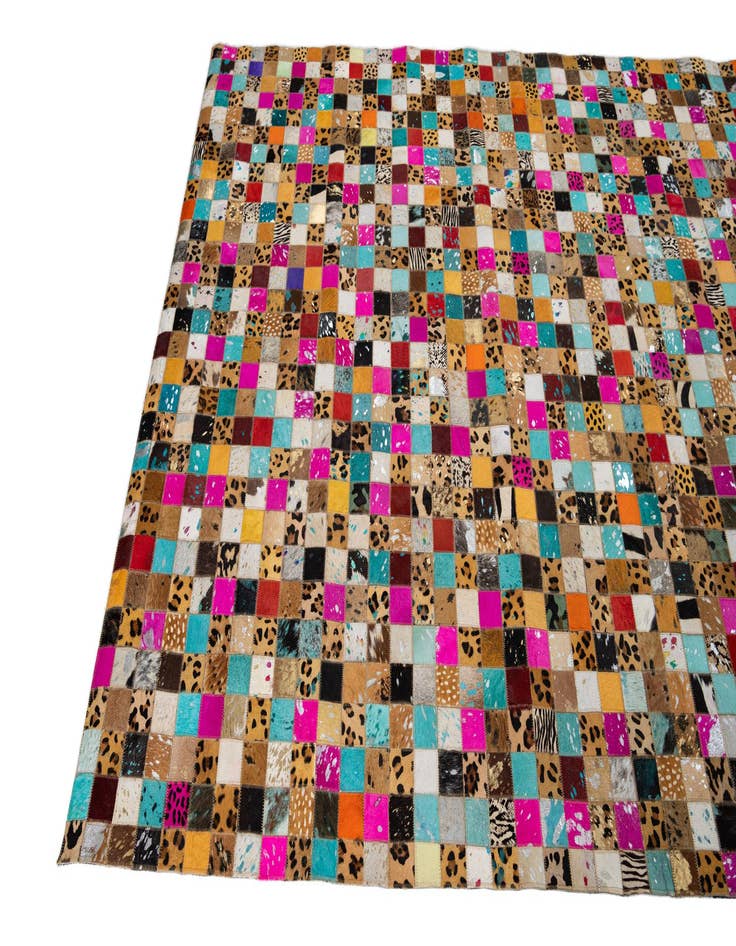 Detail image of  5' 1 x 7' 10 Cowhide Leather Rug