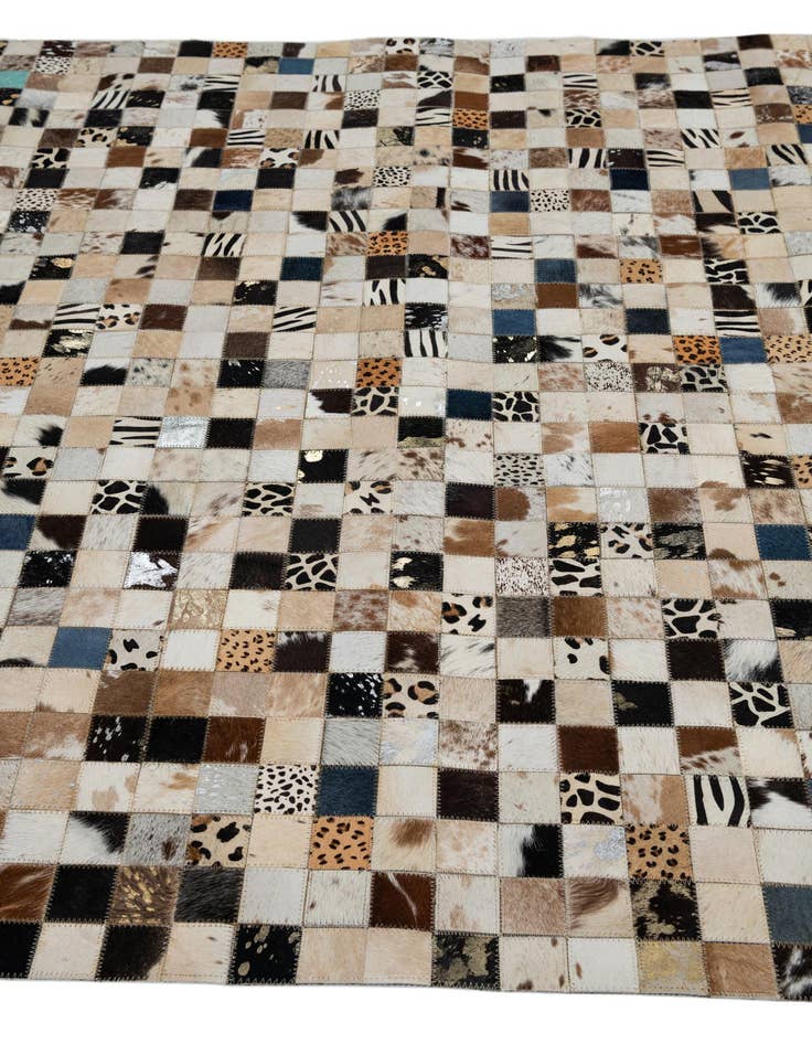 Detail image of  5' 1 x 8' Cowhide Leather Rug