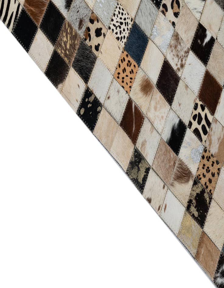 Detail image of  5' 1 x 8' Cowhide Leather Rug