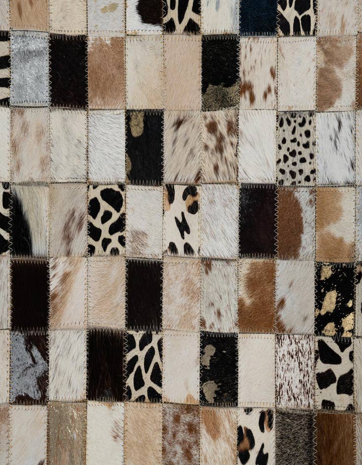 Detail image of  5' 1 x 8' Cowhide Leather Rug