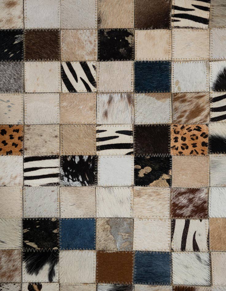 Detail image of  5' 1 x 8' Cowhide Leather Rug