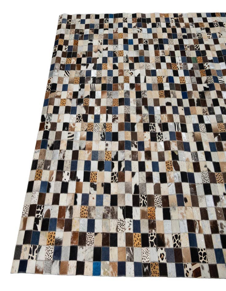 Detail image of  5' x 7' 10 Cowhide Leather Rug