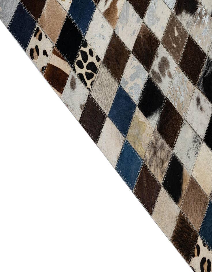 Detail image of  5' x 7' 10 Cowhide Leather Rug